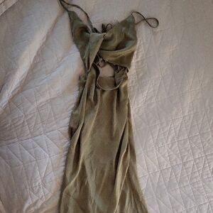 Elegant Backless Olive Dress